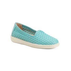 TROTTERS Aqua Blue Leather Adelina Comfort Loafers